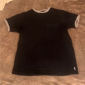Classic Black T-Shirt with Gray Trim